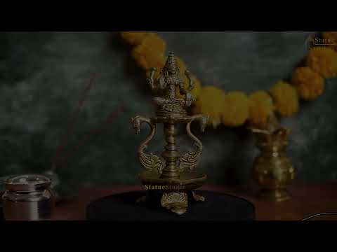 Brass Laxmi Diya For Home Temple Pooja Room Diwali Décor Gift 8"