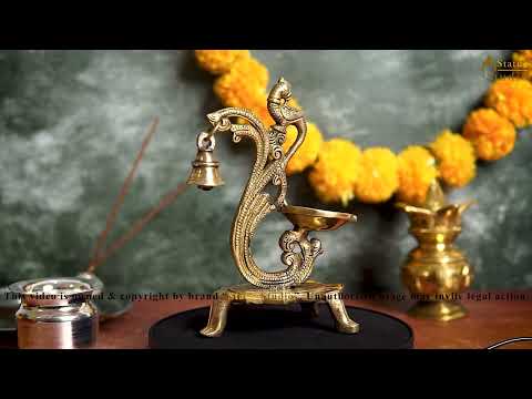 Brass Pooja Diya For Home Temple Diwali Décor Gift Showpiece 8"