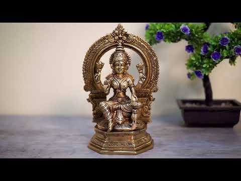 Brass Laxmi Statue With Frame Lakshmi Idol Home Diwali Décor Gift 7"