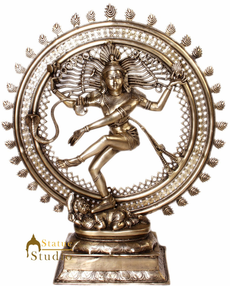 Large Size Bronze Dancing Indian Hindu Deity Natraja Home Décor 34"