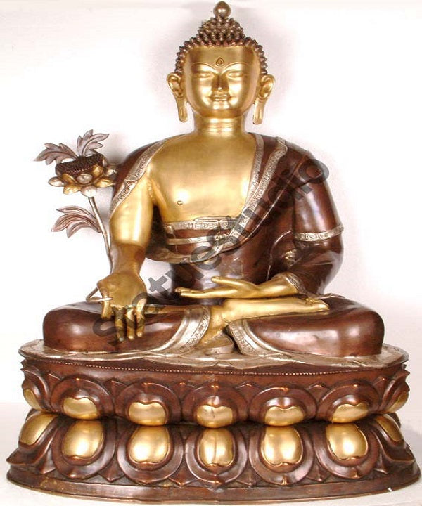 Large Size Medicine Buddha Tibetan Deity Home Garden Décor Sculpture 39"