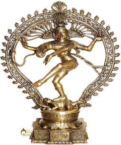 Bronze Indian Metal Hindu God King Of Dancers Lord Natraj Idol For Sale 4.5 Feet