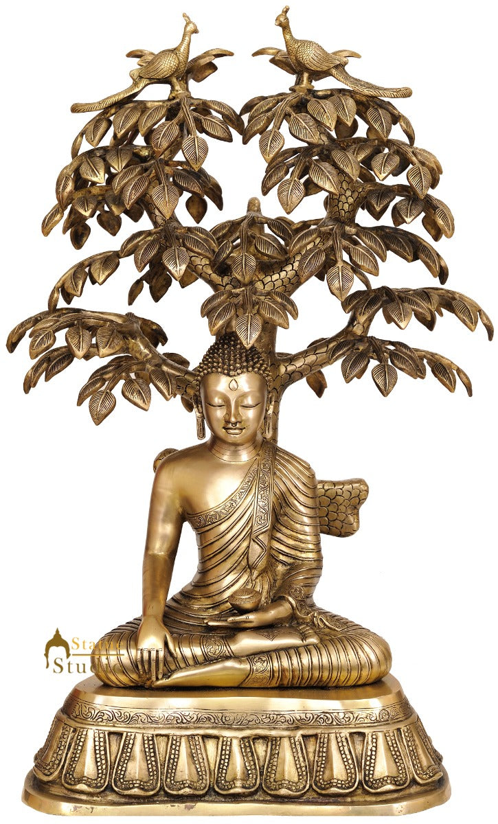 Large Size Nirvana Bohisattva Buddha Under Bodhi Tree Decor Sculpture 32 StatueStudio