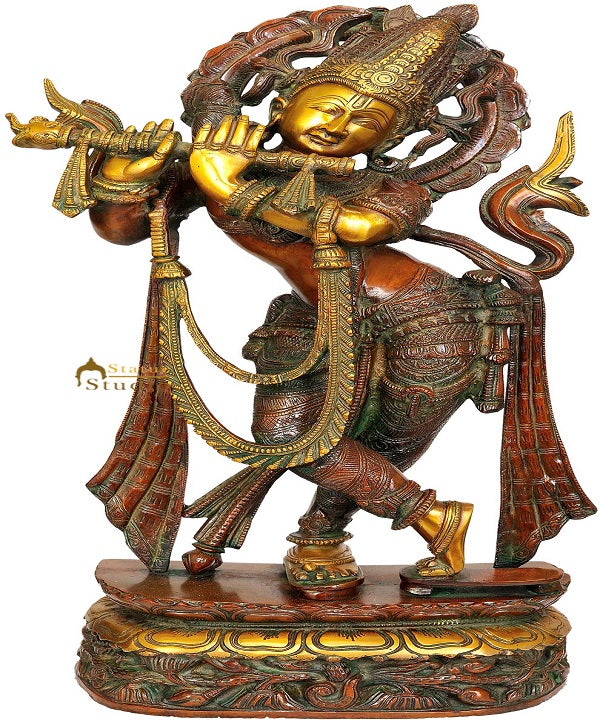 Brass Large Krishna Idol For Home Decor 22 Inches