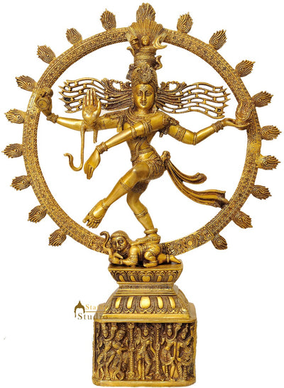 Nataraja Pedestal Decorated with Different Forms of Shiva Vastu Large 2 Feet