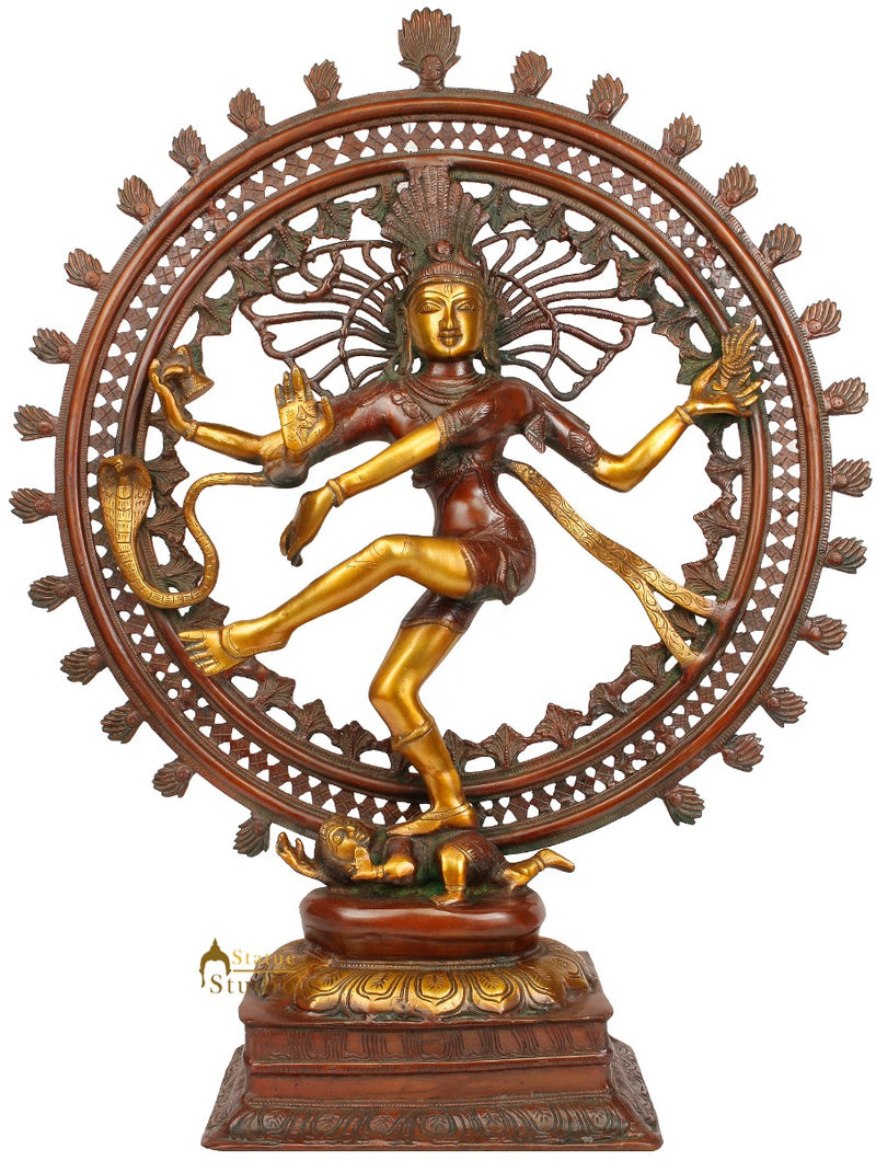 Large Size Home Garden Office Décor Lord Shiva Dancing Natraja Statue 28"