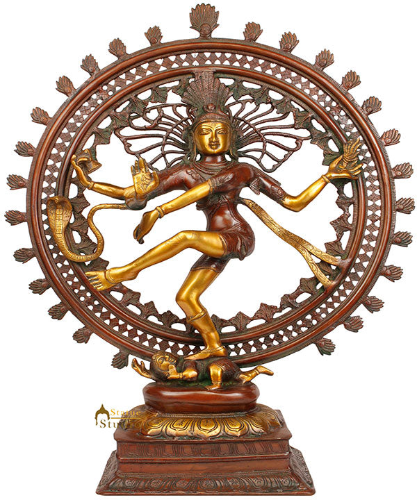 Large Size Home Garden Office Décor Lord Shiva Dancing Natraja Statue 28"