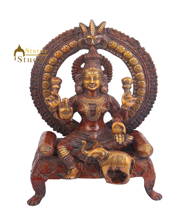 Indian Brass Handicraft Decorative Hindu Goddess Of Wealth Lakshmi Murti 18"