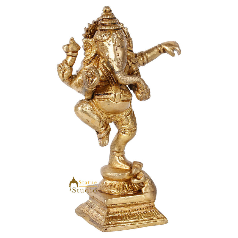 Small Lucky Dancing Ganesha Corporate Diwali Gift Idol Murti Décor Statue 6"