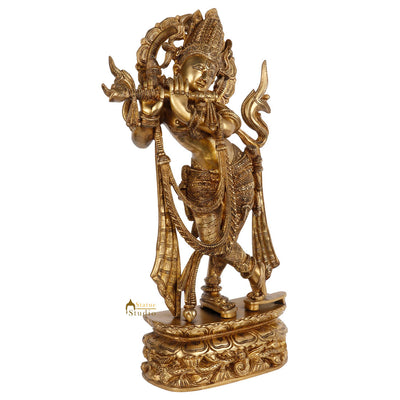 Brass Fine Fluting Krishna Statue For Home Decor Showpiece 2 Feet