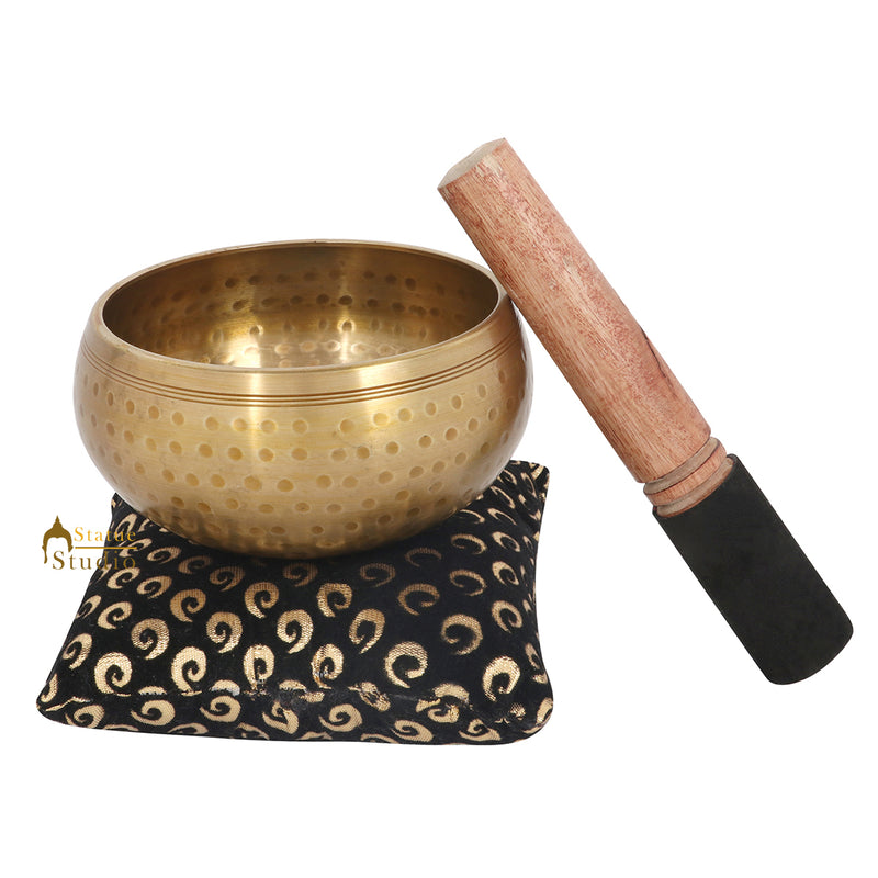 Tibet Buddhist Himalyan Chakra Brass Meditation Healing Yoga Singing Bowl 4.75"