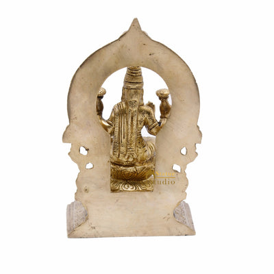 Brass Lakshmi Idol Laxmi Statue For Religious Home Office Décor Lucky Gift 7"