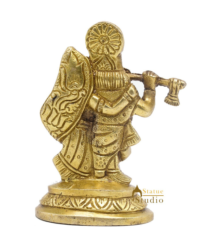 Brass Small Radha Krishna Idol For Home Temple Pooja Room Décor Gift 4"