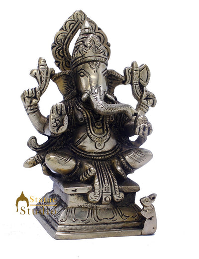 Small Lucky Sitting Ganesha Corporate Diwali Gift Idol Murti Décor Statue 5.5"