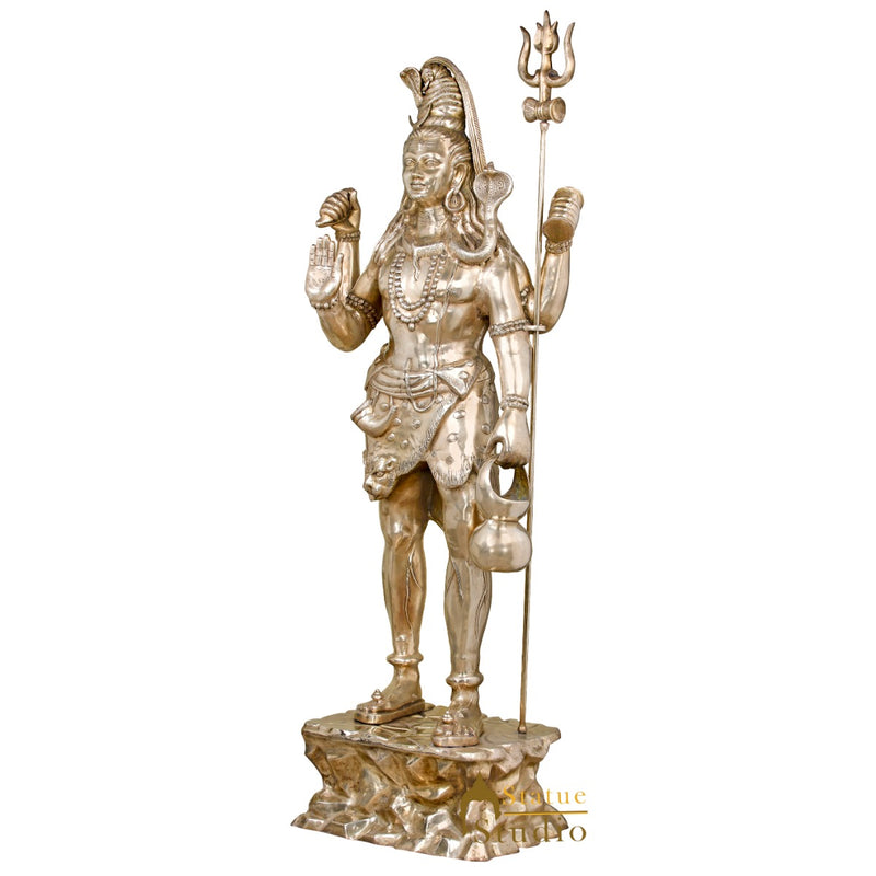 Brass Large Shiva Idol For Home Temple Office Garden Decor 7 Feet