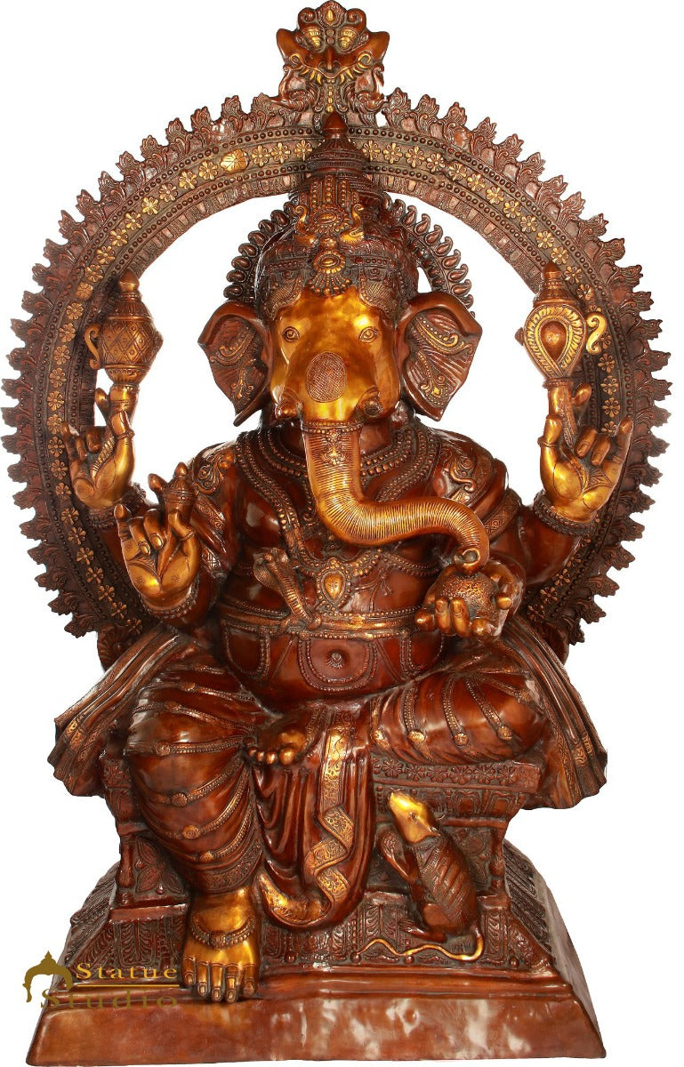 Brass Super Large Size Ganesha Statue Ganpati Idol Home Temple Décor 6 Feet