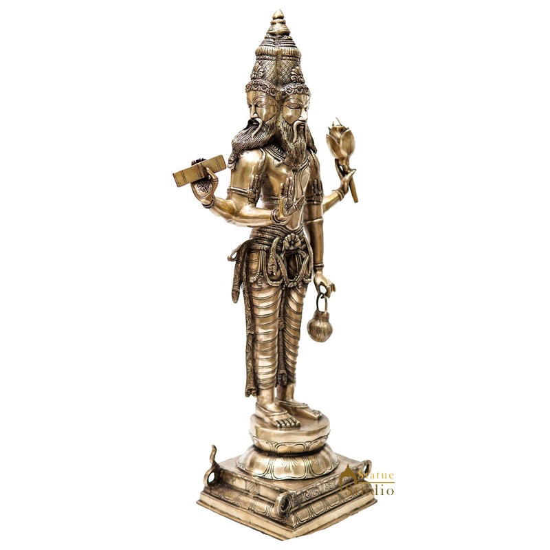 Large Size Indian Hindu God Creator Of Universe Lord Brahma Ji Idol 39"