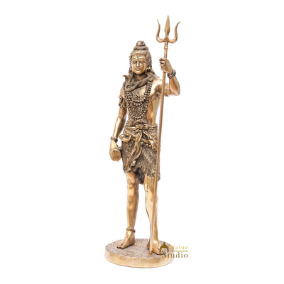 Brass Large Standing Lord Shiva Idol Mahadev For Home Puja Room Decor 2 Feet