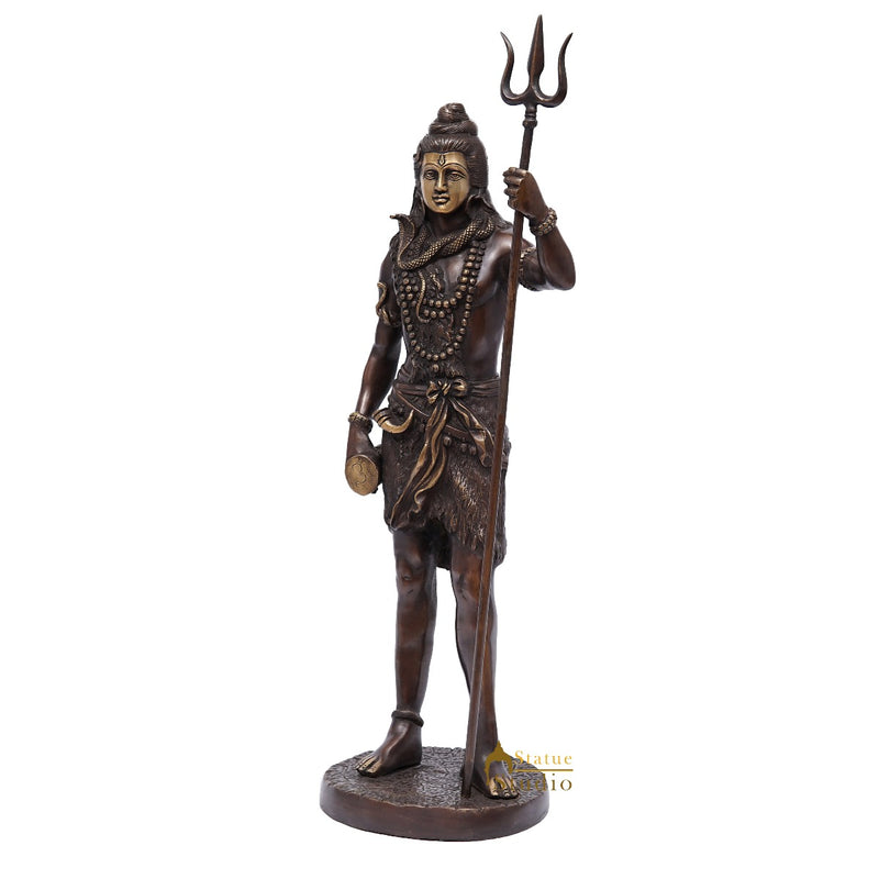 Brass Standing Lord Shiva Idol Home Puja Room Dacor Showpiece