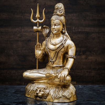 Brass Large Mahadev Lord Shiva Idol Showpiece For Home Office Decor 3 Feet