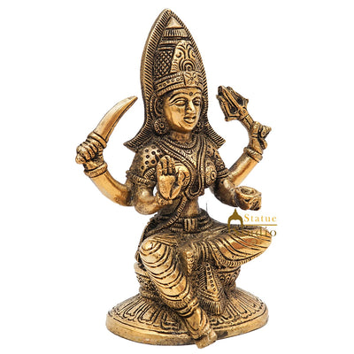 Brass South Indian Goddess Mariamman Religious Puja Décor Idol Statue 6"