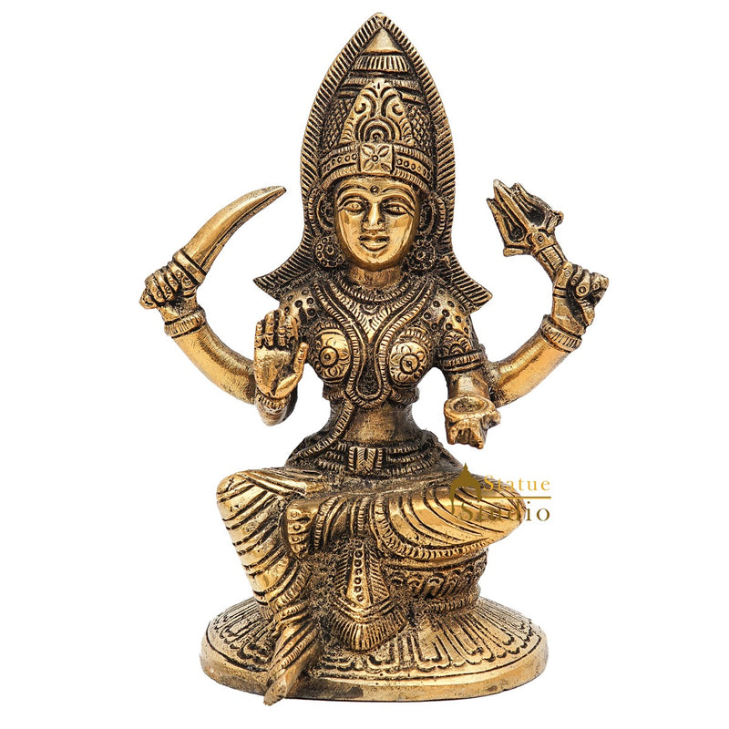 Brass South Indian Goddess Mariamman Religious Puja Décor Idol Statue 6"