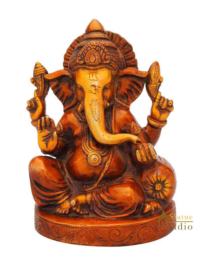 Ganeshji statue sitting with couch on one side idol figure religious décor 7"